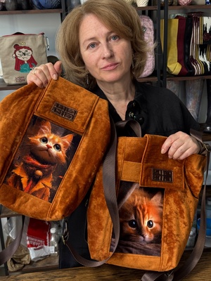 Сумка с рисунком котика